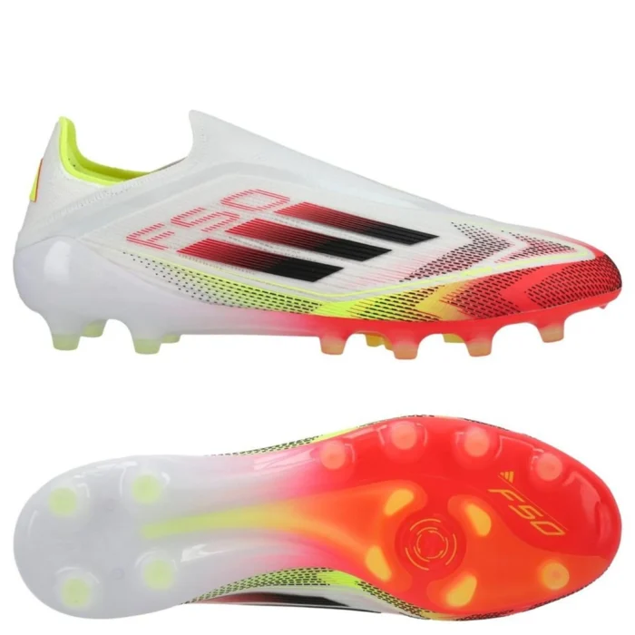 adidas F50 Elite Laceless AG Pure Victory - Footwear White/Core Black/Solar Yellow